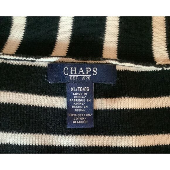 Chaps Knit Cardigan Shawl Collar -Navy & White - Womens Size XL - Picture 9 of 9